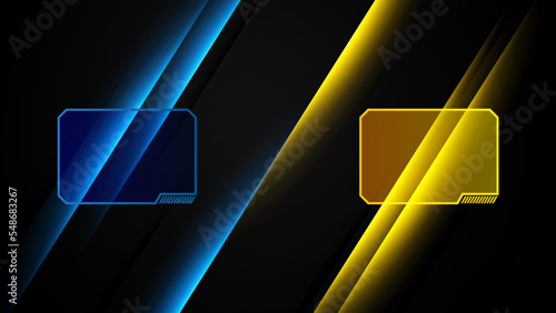 Blue yellow versus vs background. Vector illustration for game, battle, challenge, fight, competition, contest, team, boxing, championship, clash, combat, tournament, conflict, duel, MMA, football