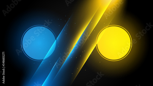 Blue yellow versus vs background. Vector illustration for game, battle, challenge, fight, competition, contest, team, boxing, championship, clash, combat, tournament, conflict, duel, MMA, football