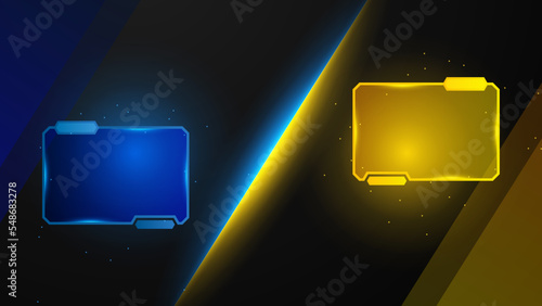 Blue yellow versus vs background. Vector illustration for game, battle, challenge, fight, competition, contest, team, boxing, championship, clash, combat, tournament, conflict, duel, MMA, football