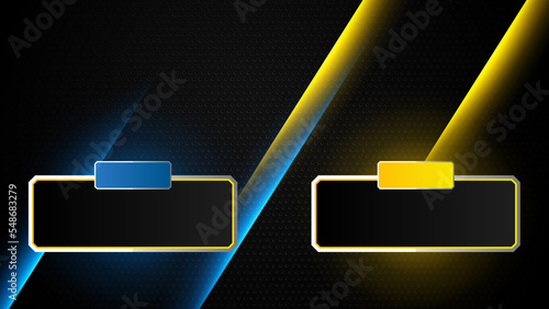 Blue yellow versus vs background. Vector illustration for game, battle, challenge, fight, competition, contest, team, boxing, championship, clash, combat, tournament, conflict, duel, MMA, football