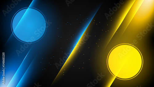 Blue yellow versus vs background. Vector illustration for game, battle, challenge, fight, competition, contest, team, boxing, championship, clash, combat, tournament, conflict, duel, MMA, football