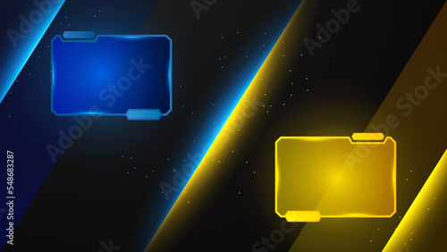 Blue yellow versus vs background. Vector illustration for game, battle, challenge, fight, competition, contest, team, boxing, championship, clash, combat, tournament, conflict, duel, MMA, football