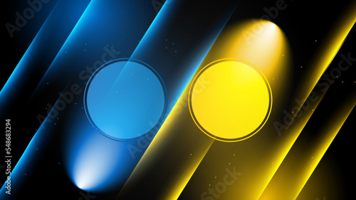 Blue yellow versus vs background. Vector illustration for game, battle, challenge, fight, competition, contest, team, boxing, championship, clash, combat, tournament, conflict, duel, MMA, football