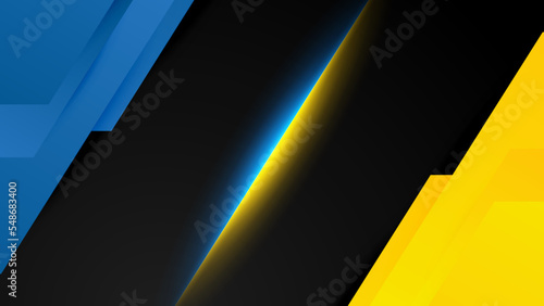 Blue yellow versus vs background. Vector illustration for game, battle, challenge, fight, competition, contest, team, boxing, championship, clash, combat, tournament, conflict, duel, MMA, football