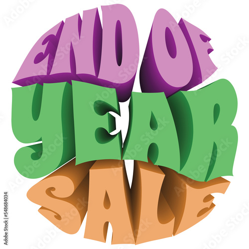 End of Year Sale. Transparent Png Illustration.