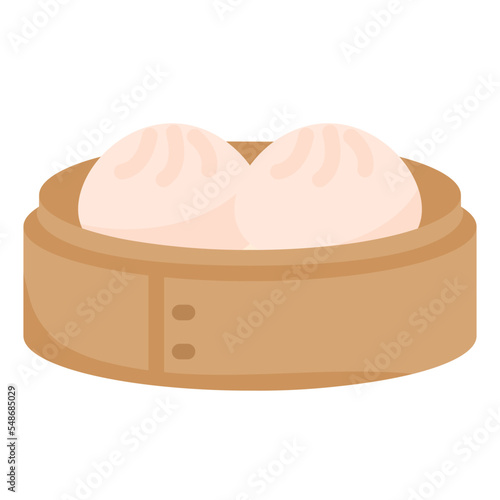 steamed bun flat icon