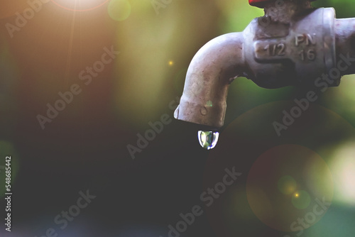 faucet with water drop