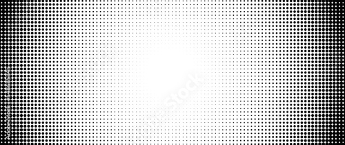 Halftone dot background pattern vector illustration. Monochrome gradient dotted modern texture and fade distressed overlay. Design for poster, cover, banner, business card, mock-up, sticker, layout.