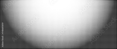Halftone dot background pattern vector illustration. Monochrome gradient dotted modern texture and fade distressed overlay. Design for poster, cover, banner, business card, mock-up, sticker, layout.