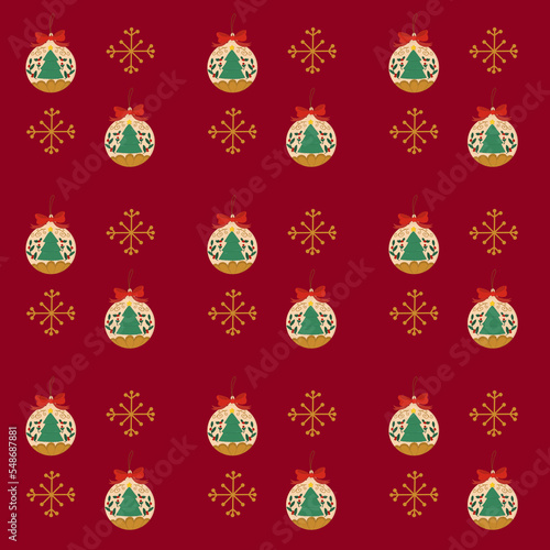 Christmas Ball And Snowflake Pattern