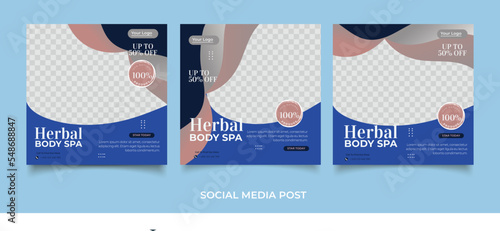 Cosmetics social media posts set