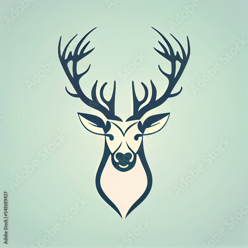 Wallpaper Mural Flat Christmas Reindeer cartoon wallpaper. Modern flat design in winter. Minimalist winter wallpapers Torontodigital.ca