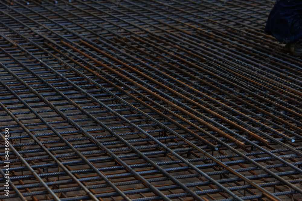 Steel wire mesh piles. BRC welded wire mesh for the construction of