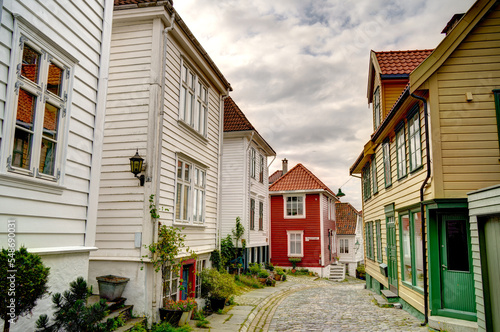 Bergen landmarks  Norway  HDR Image