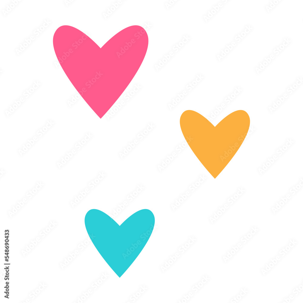 Cute hearts cartoon illustration. Funny star character for kids isolated on white background Cute hearts cartoon illustration. Funny star character for kids isolated on white background