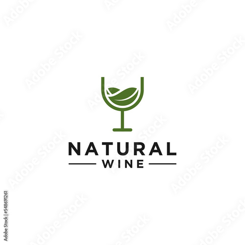 natural wine with leaves in a glass that reflects nature