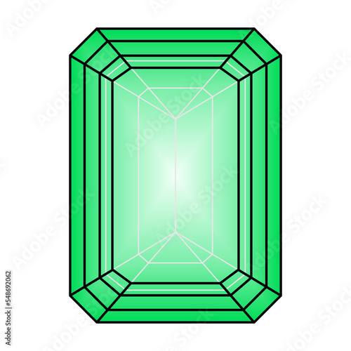 illustration of a diamond emerald cut
