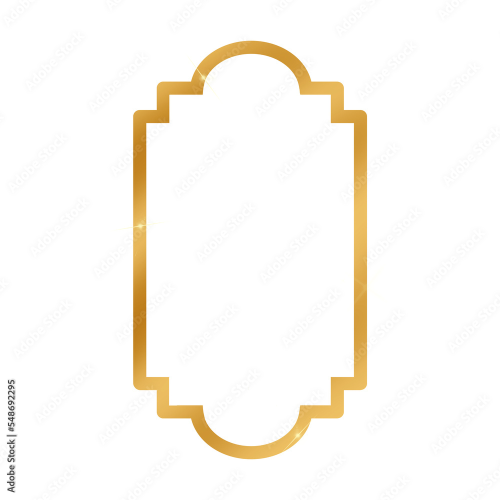 Golden frame isolated on transparant background. Golden Border Golden frame isolated on transparant background. Golden Border