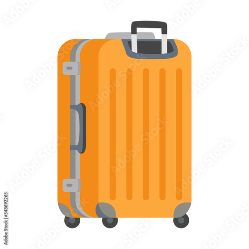 Colorful travel bag and suitcase cartoon illustration. Business briefcase, baggage for vacation or holiday isolated on white