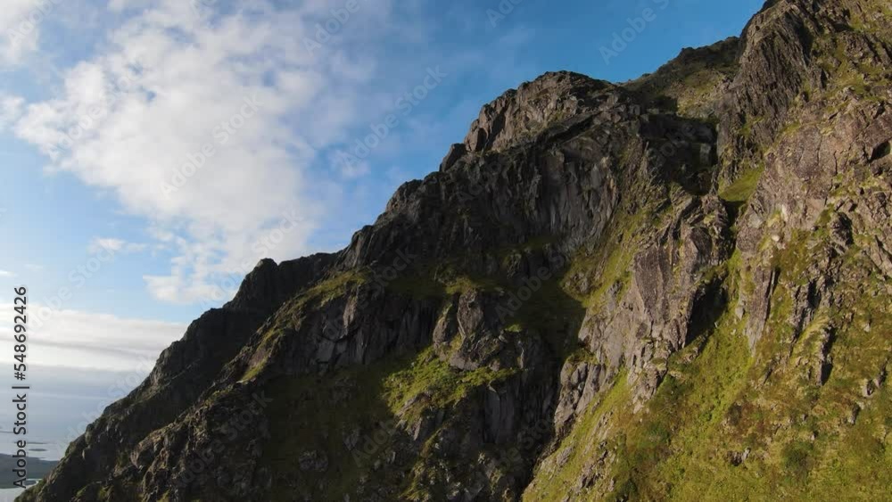 Flying along a mountain overlooking a lake and grassy landscape and many trees on the hillside, in slowmotion. Flying along a mountain overlooking a lake and grassy landscape and many trees on the hillside, in slowmotion.