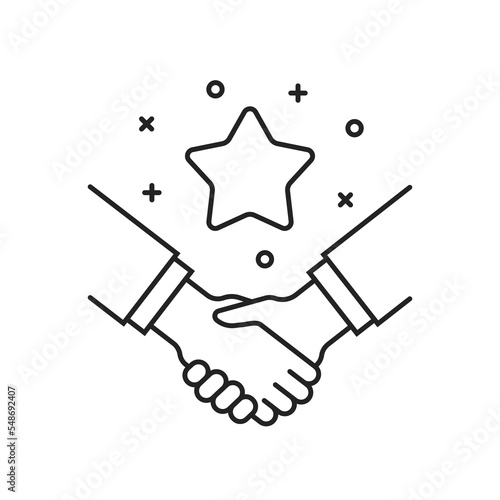 thin line shakehand with star like partn