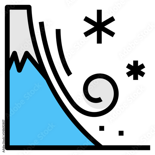snowslide filled outline icon