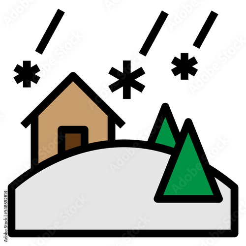 snowstorm filled outline icon
