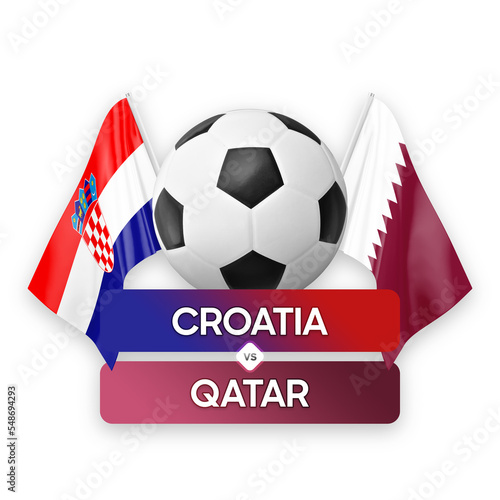 Croatia vs Qatar national teams soccer football match competition concept.