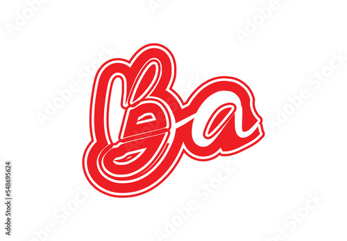 BA letter logo and sticker design template