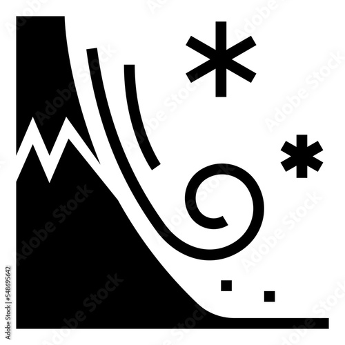 snowslide glyph icon