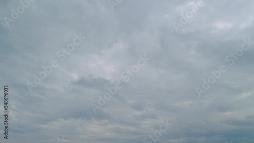 Ominous grey storm clouds. Amazing gloomy rain clouds. Time lapse.