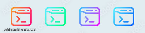 Terminal line icon in gradient colors. Code signs vector illustration.