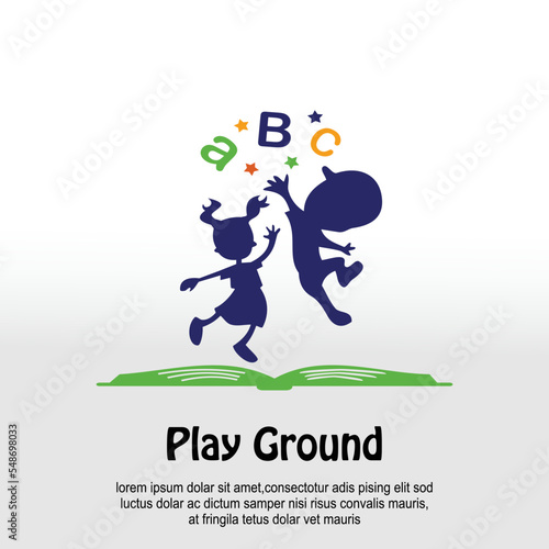 Kids playground logo design for school education training and course