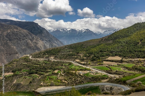 Landscape view of Highway of Luozha Grand Canyon, Luozha County, Shannan City, Tibet, China photo