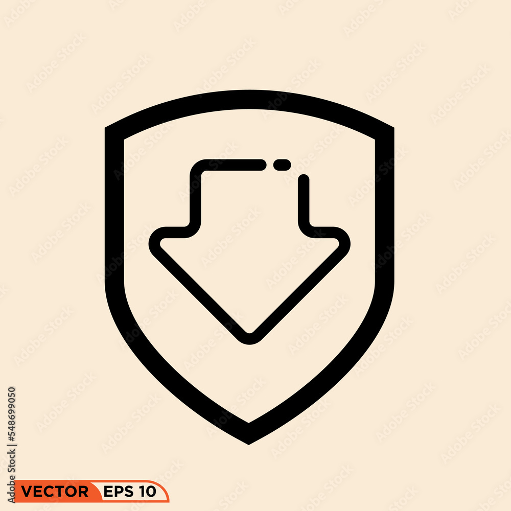 Icon vector graphic of shield arrow Icon vector graphic of shield arrow
