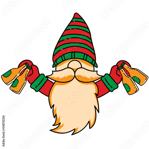 gnome celebration with beer