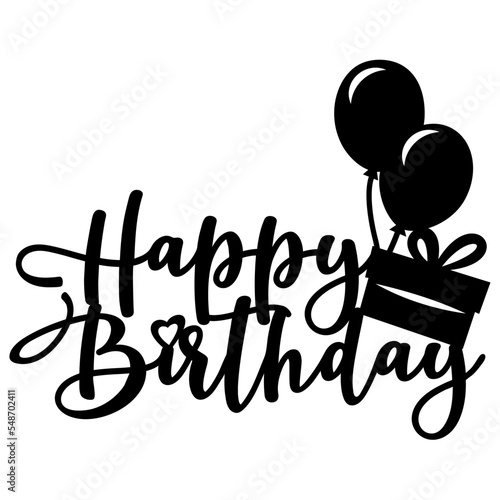 Happy birthday cake topper svg, Party decor for laser cut