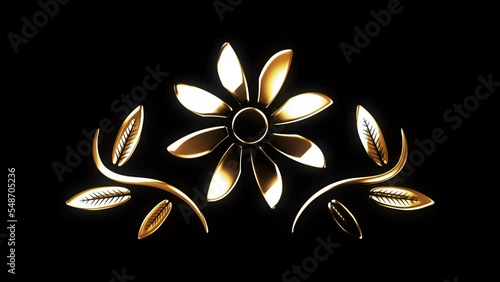 Golden Flower on Black