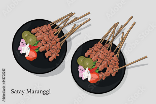 Satay Maranggi on a plate Asian Food Sate traditional food asian