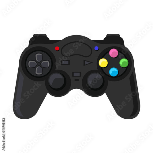 Console game pad for video game vector illustration. Game pad, joystick, device for gamer isolated on white background