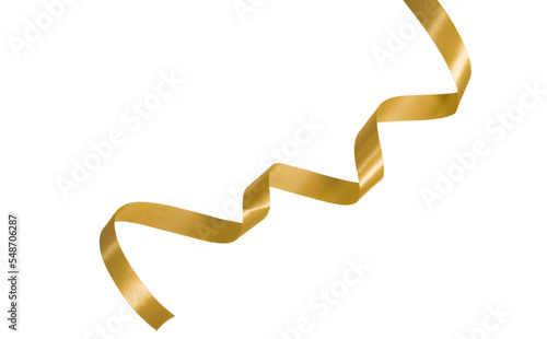 golden ribbon on transparent background, PNG image. photo