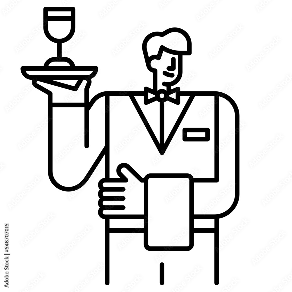 waiter line icon