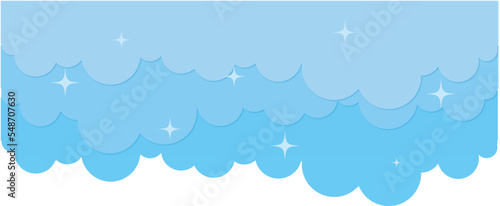 Background with clouds, morning sky in stars