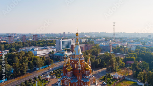 Russia, Izhevsk. Cathedral of the Archangel Michael, Aerial View