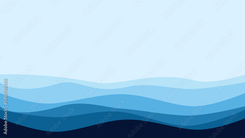 Sea. Blue water wave lines pattern background banner vector illustration