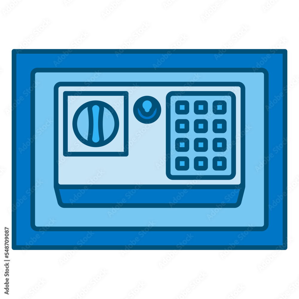 safe box blue line icon safe box blue line icon