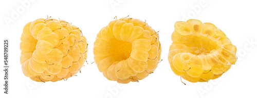 White raspberries isolated on transparent png
