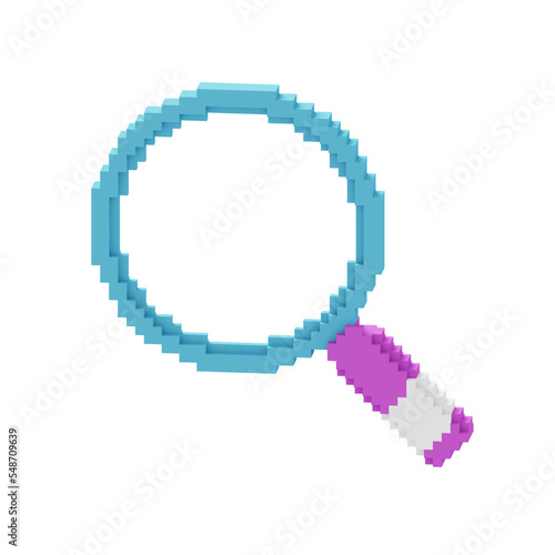 Searching Information 3D Voxel Illustration Brand Logo Editable