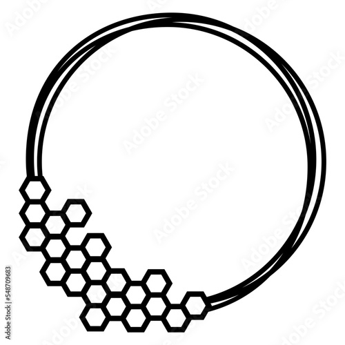Honey comb wreath svg, Round cake topper