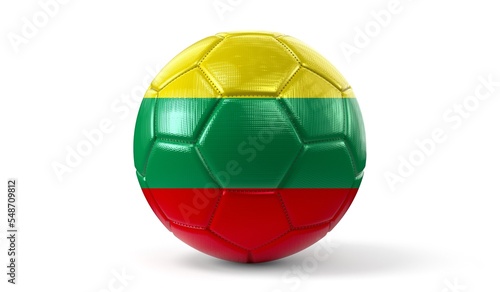 Lithuania - national flag on soccer ball - 3D illustration